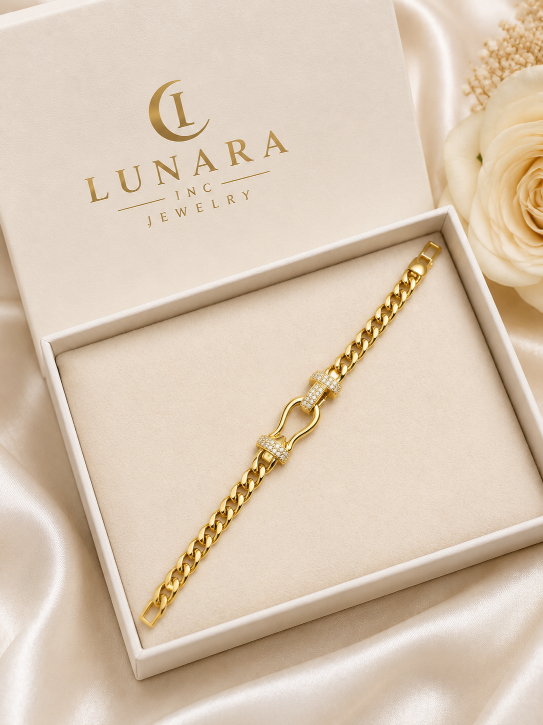 Lunara Pavé Link Cuban Bracelet