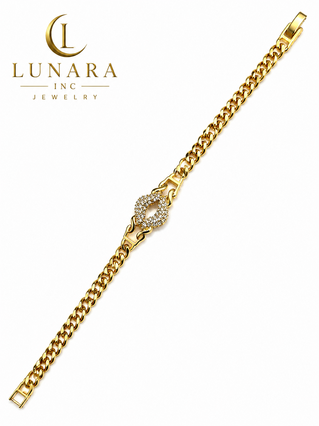 Lips of Love Cuban Link Bracelet