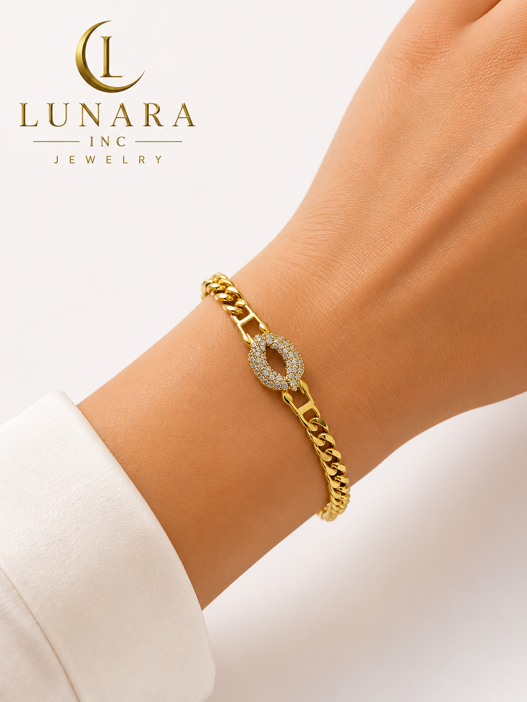 Lips of Love Cuban Link Bracelet