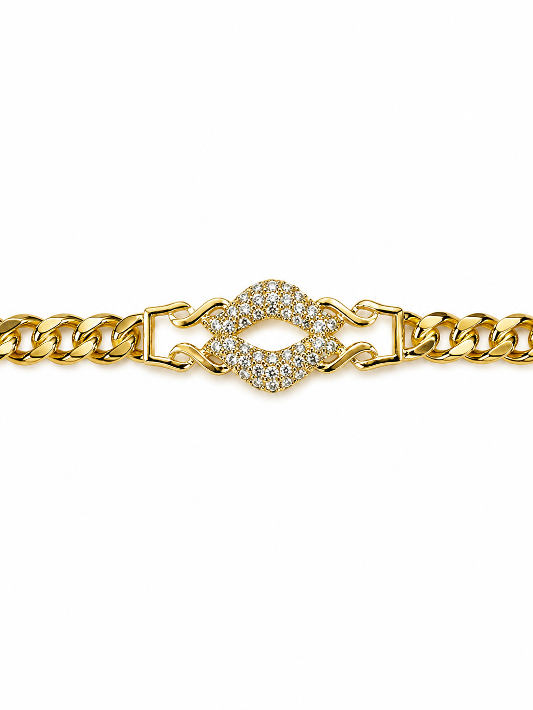 Lips of Love Cuban Link Bracelet