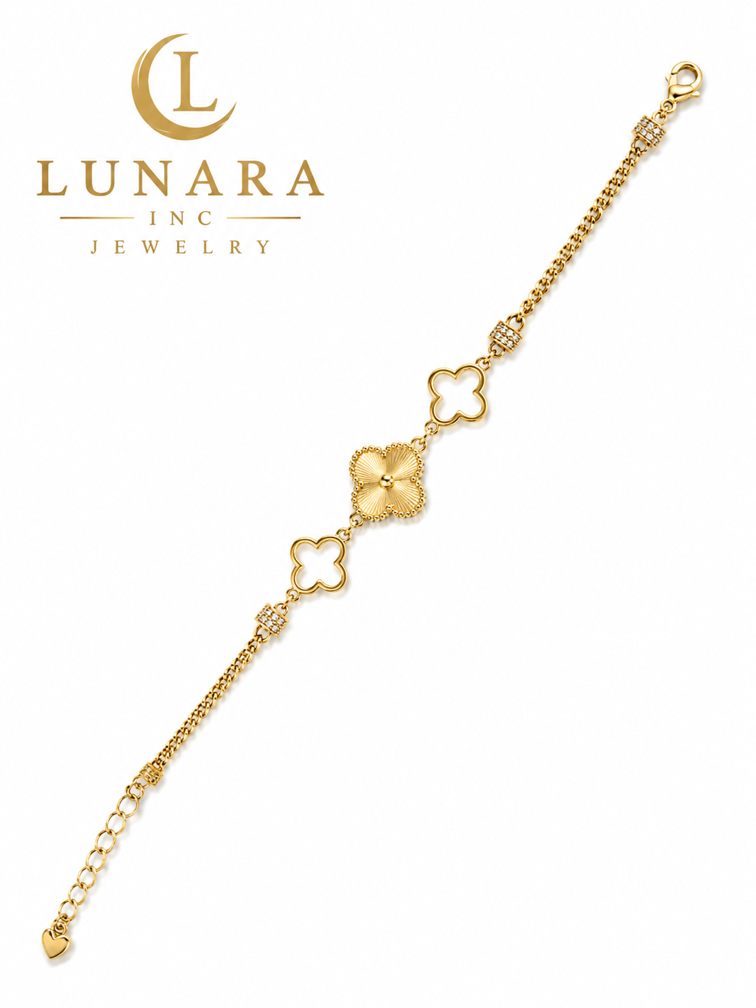 Golden Clover Charm Bracelet