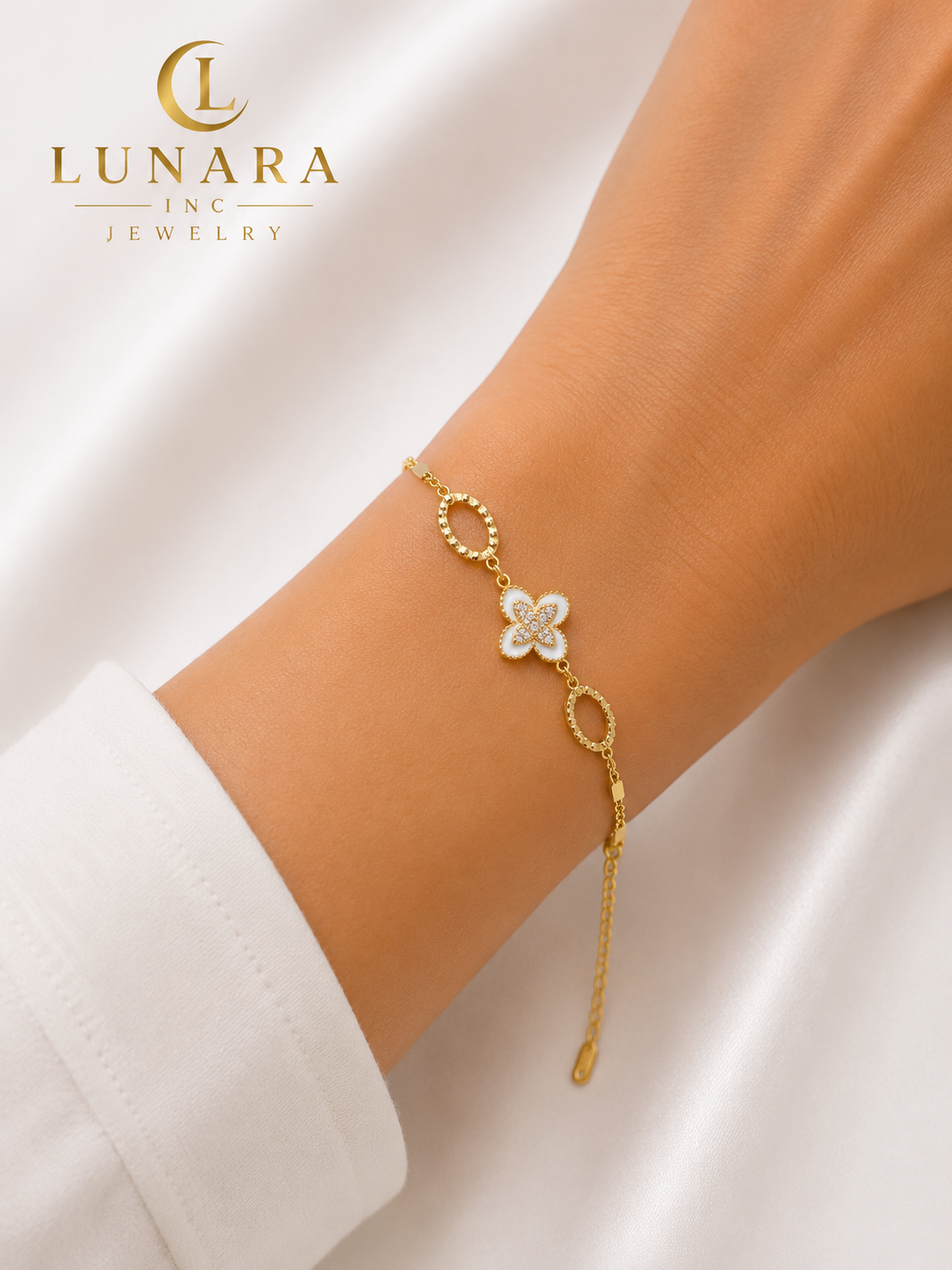 Clover Charm Bracelet Collection – (Black, White & Red)