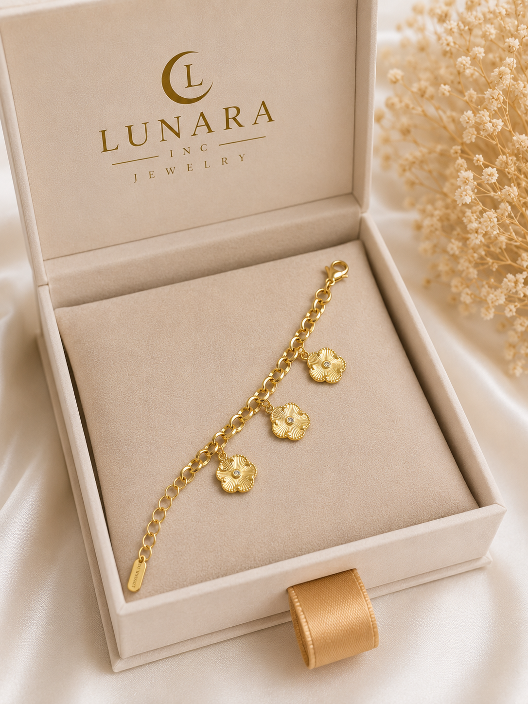 Golden Blossom Charm Bracelet