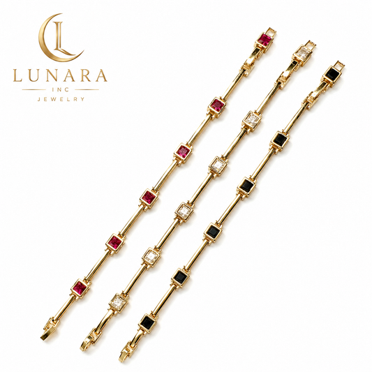 Lunara Square Crystal Link Bracelet