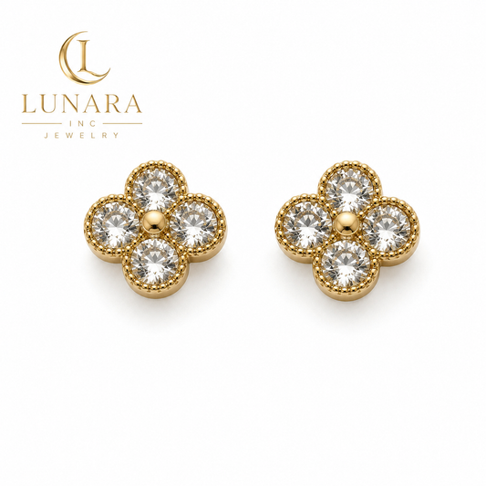 Clover Spark Stud Earrings