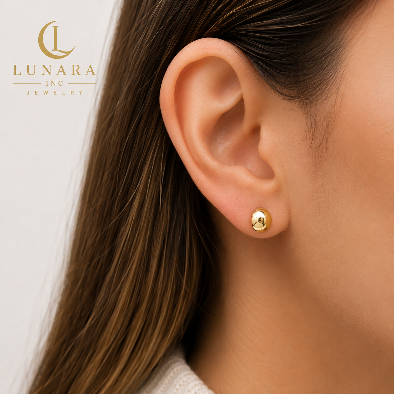 Polished Half Ball Balinese Stud Earrings