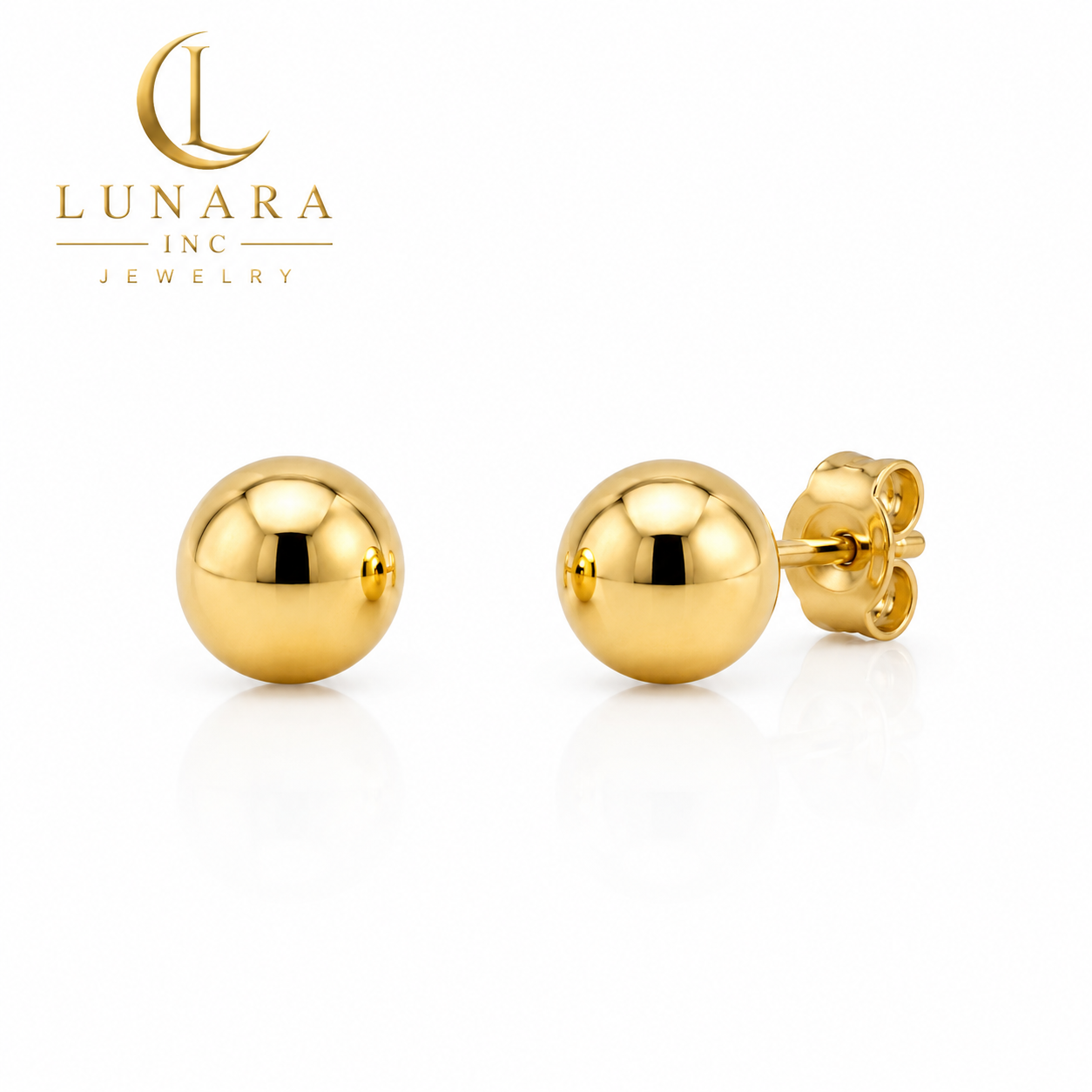 Polished Half Ball Balinese Stud Earrings