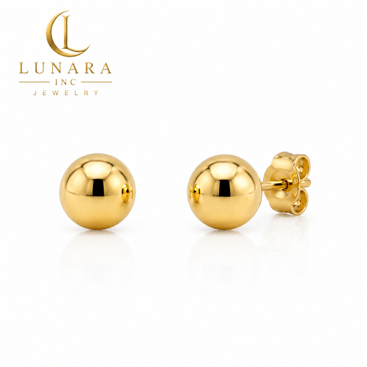 Polished Half Ball Balinese Stud Earrings