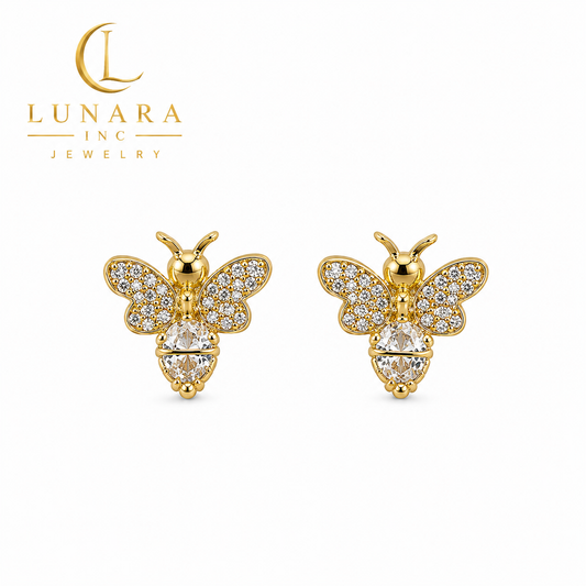 Crystal Bee Stud Earrings