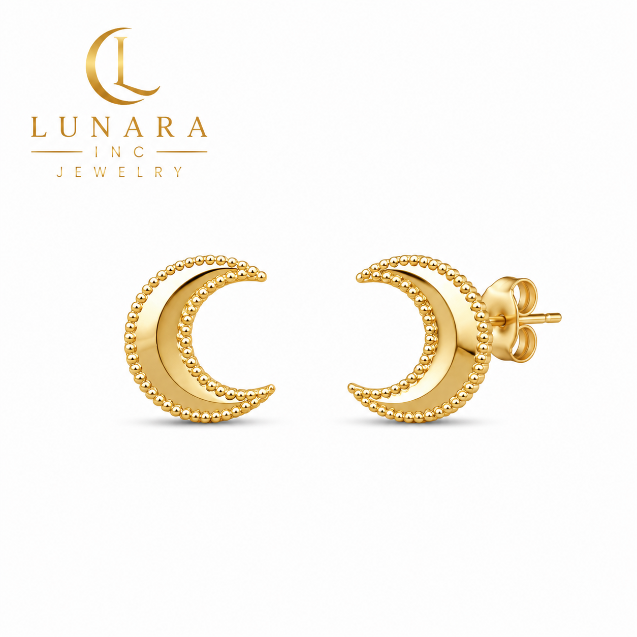 Luna Crescent Stud Earrings