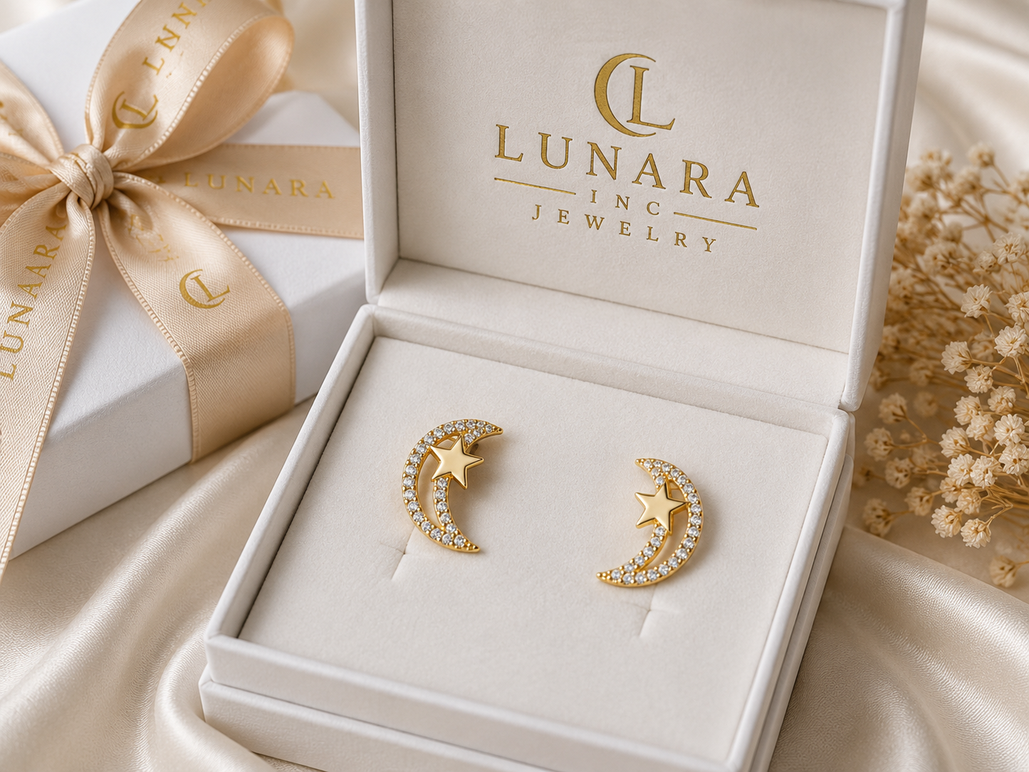 Celestial Star & Moon Stud Earrings