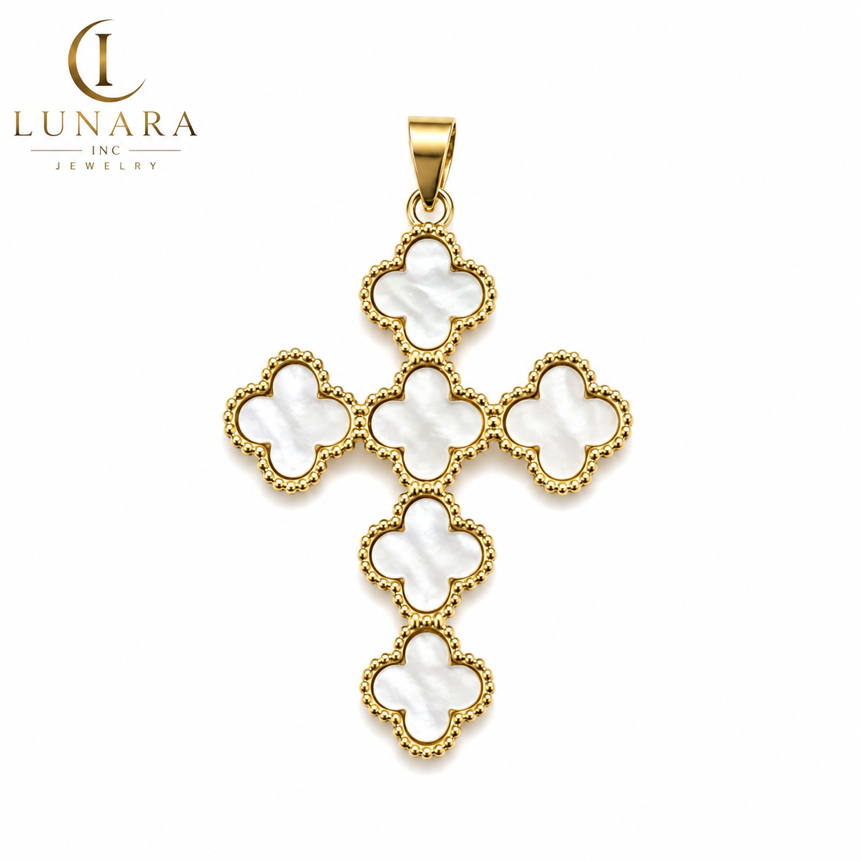 Clover Cross Pendant Necklace Charm