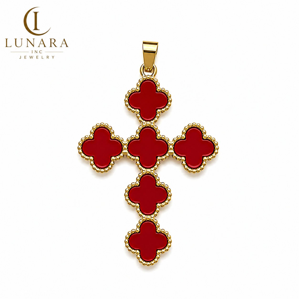 Clover Cross Pendant Necklace Charm