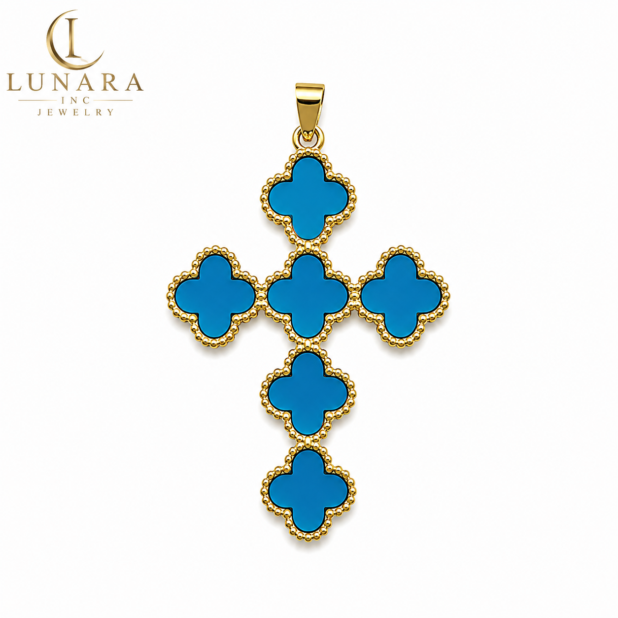 Clover Cross Pendant Necklace Charm