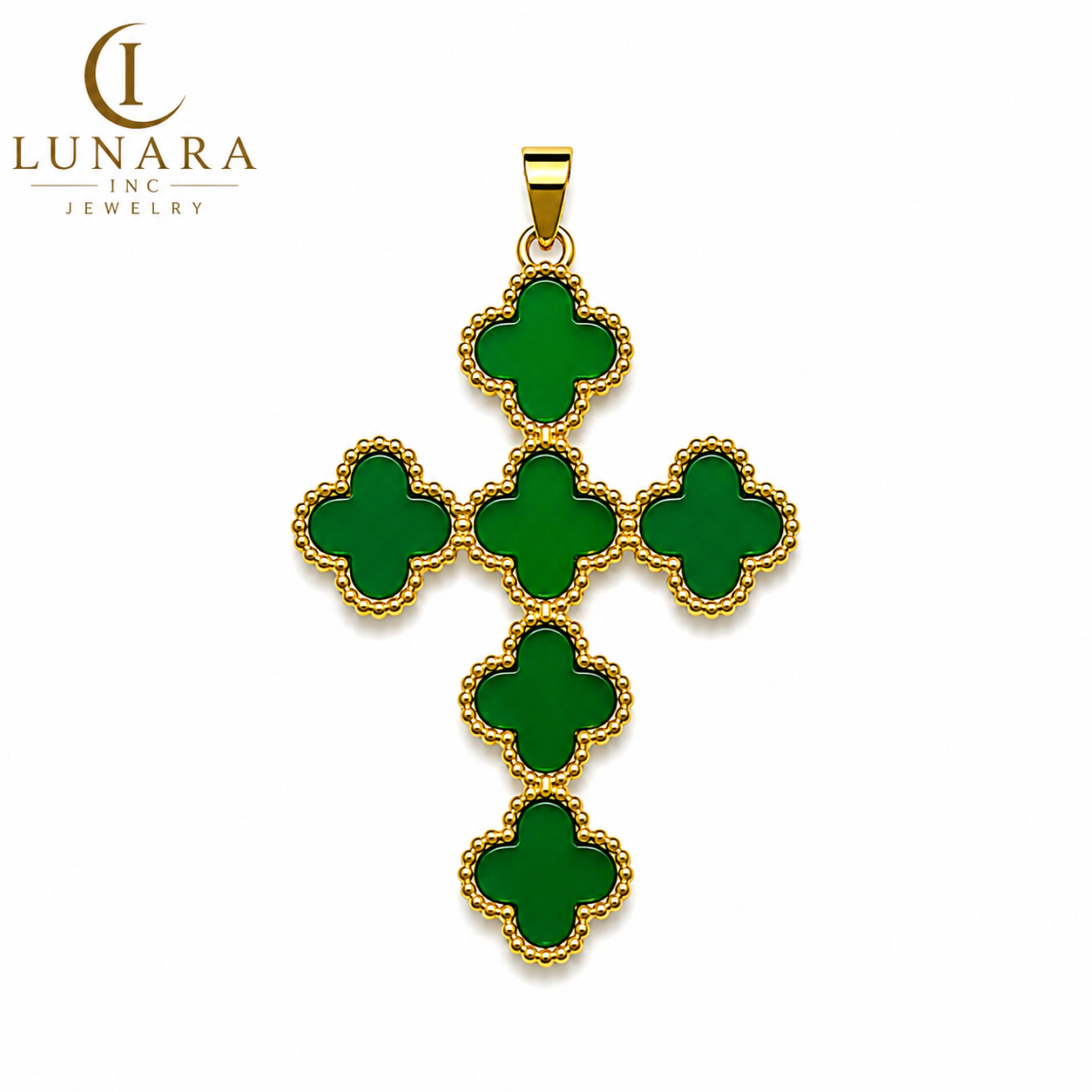 Clover Cross Pendant Necklace Charm
