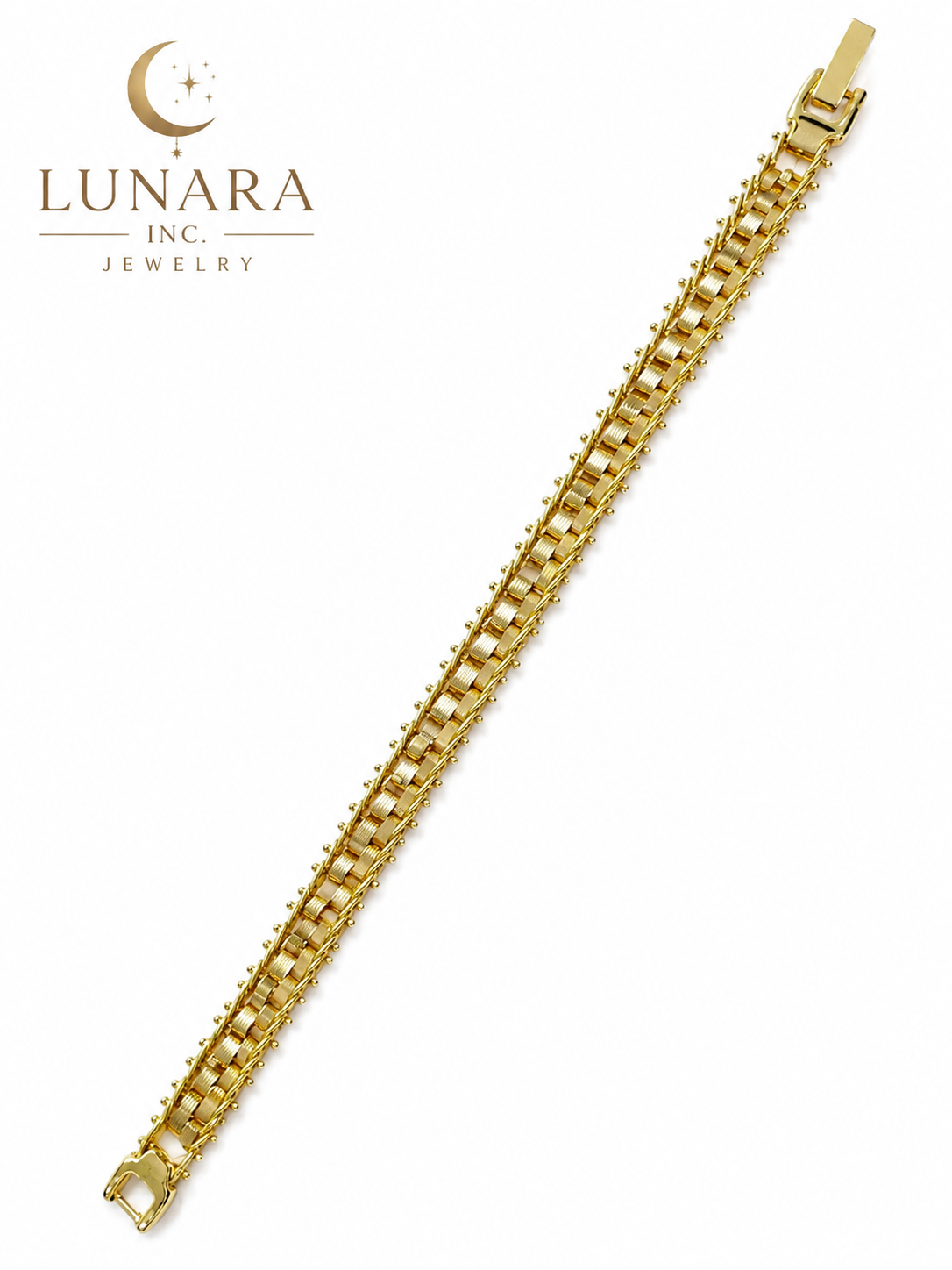 Brazilian Gold Filled 10mm Bracelet | Elegant Statement Chain Bracelet for Women