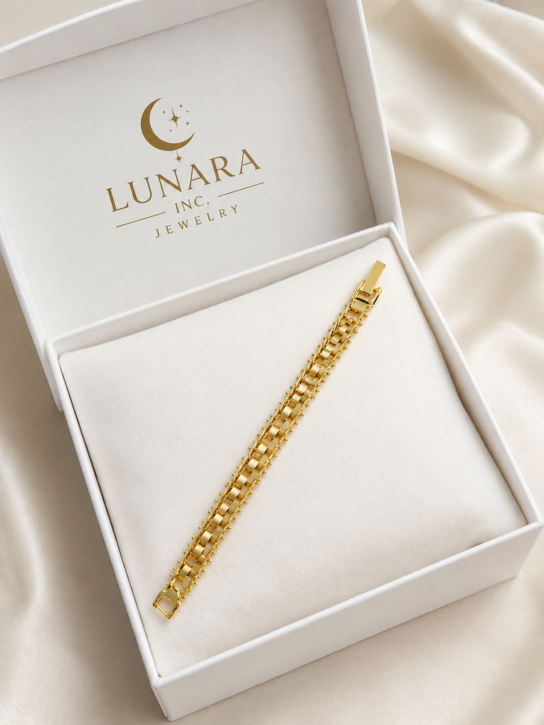 Brazilian Gold Filled 10mm Bracelet | Elegant Statement Chain Bracelet for Women