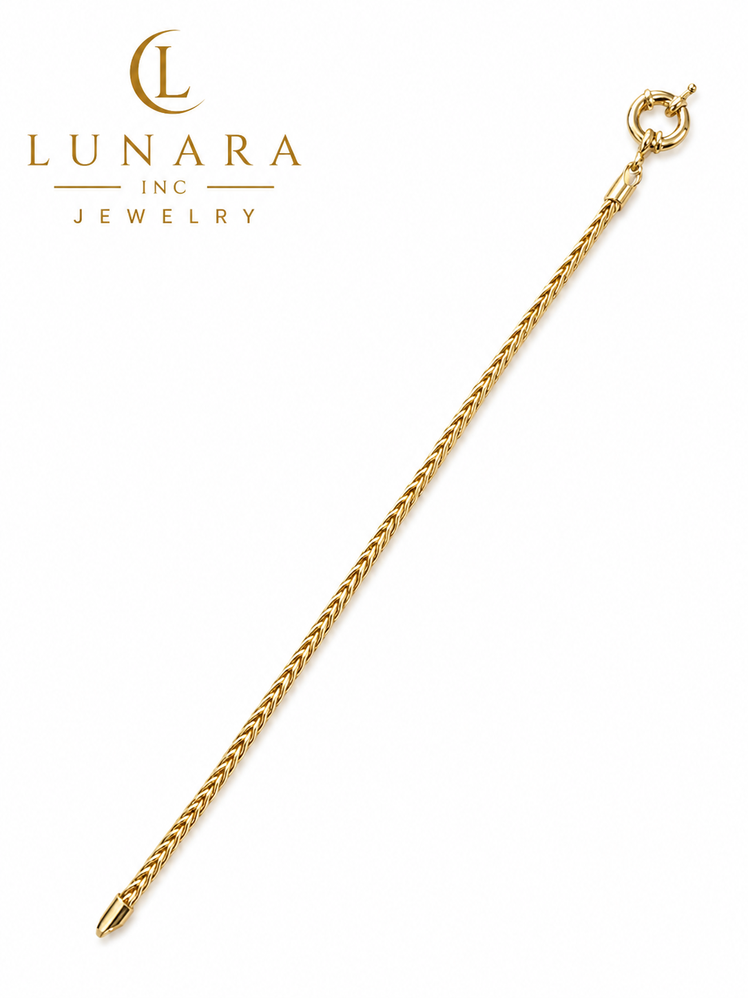 Lunara Gold Herringbone Bracelet – Classic Woven Chain