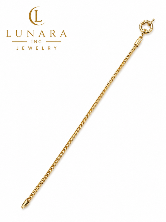 Lunara Gold Herringbone Bracelet – Classic Woven Chain