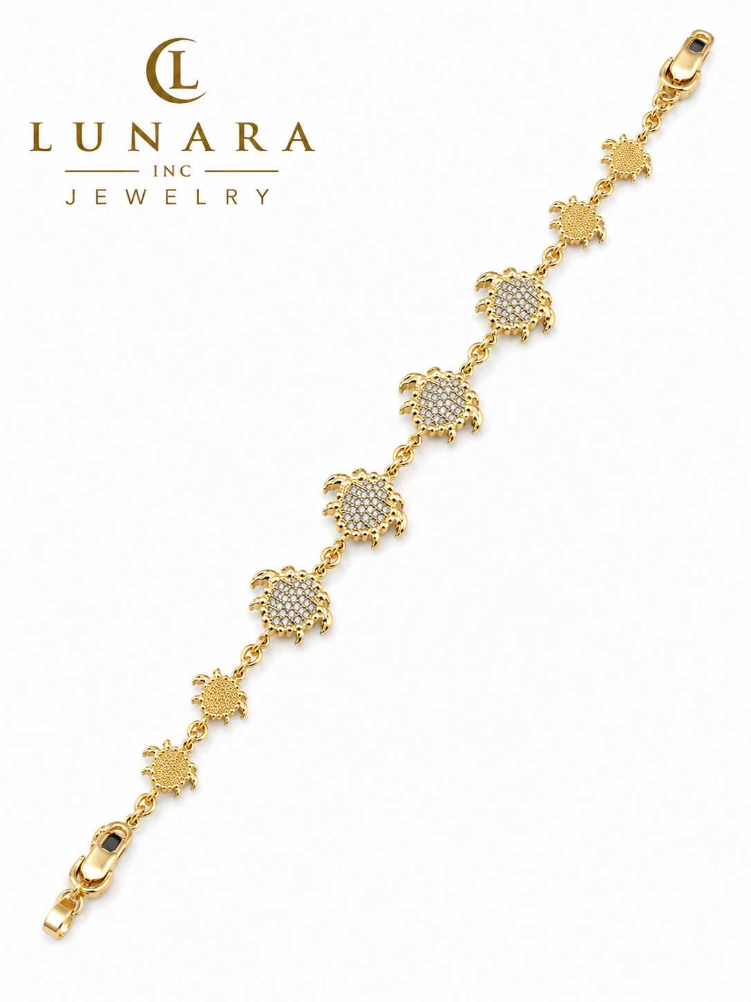 Lunara Sea Turtle Bracelet – Gold Turtle Link Bracelet