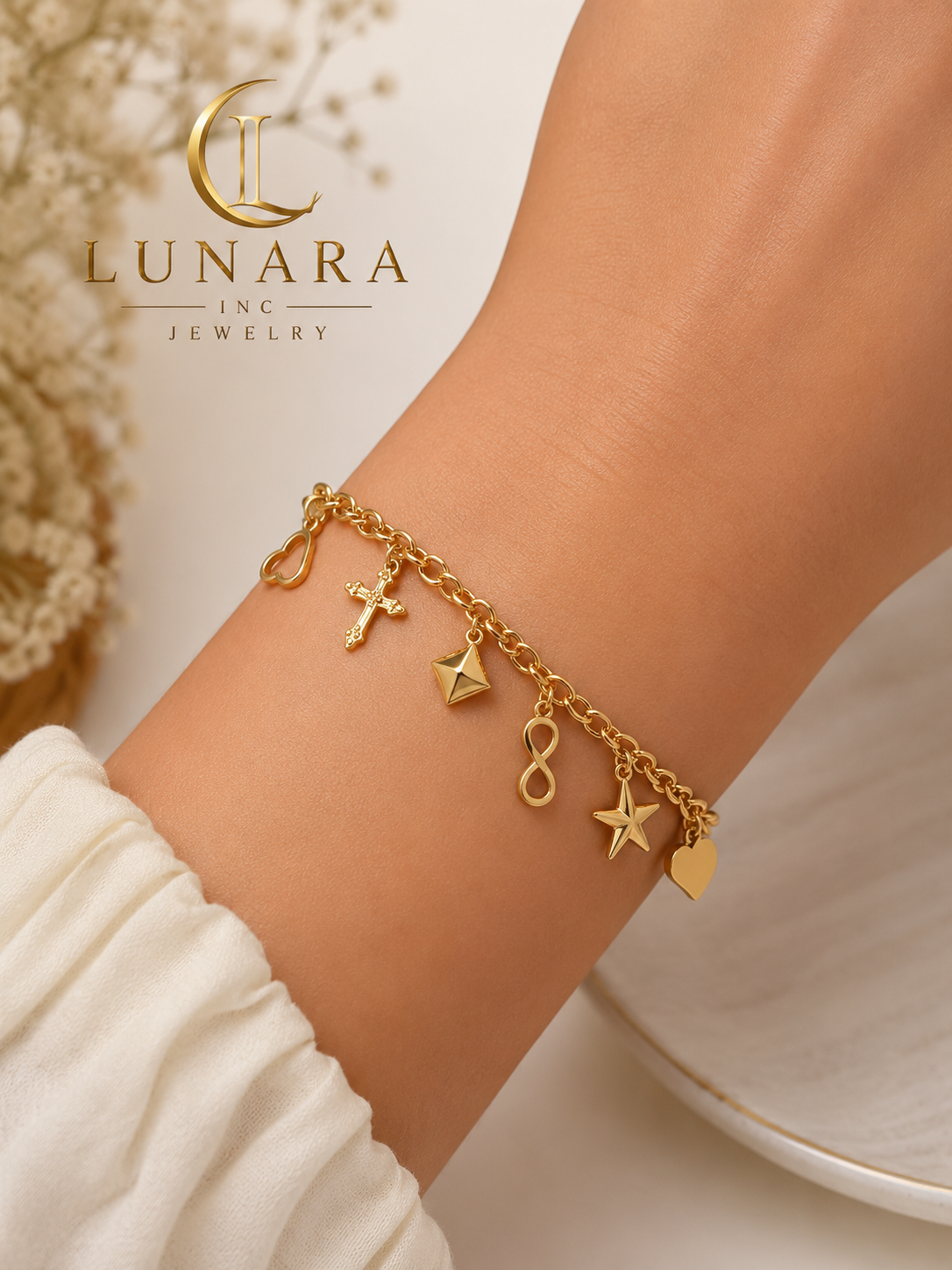 Lunara Gold Charm Bracelet