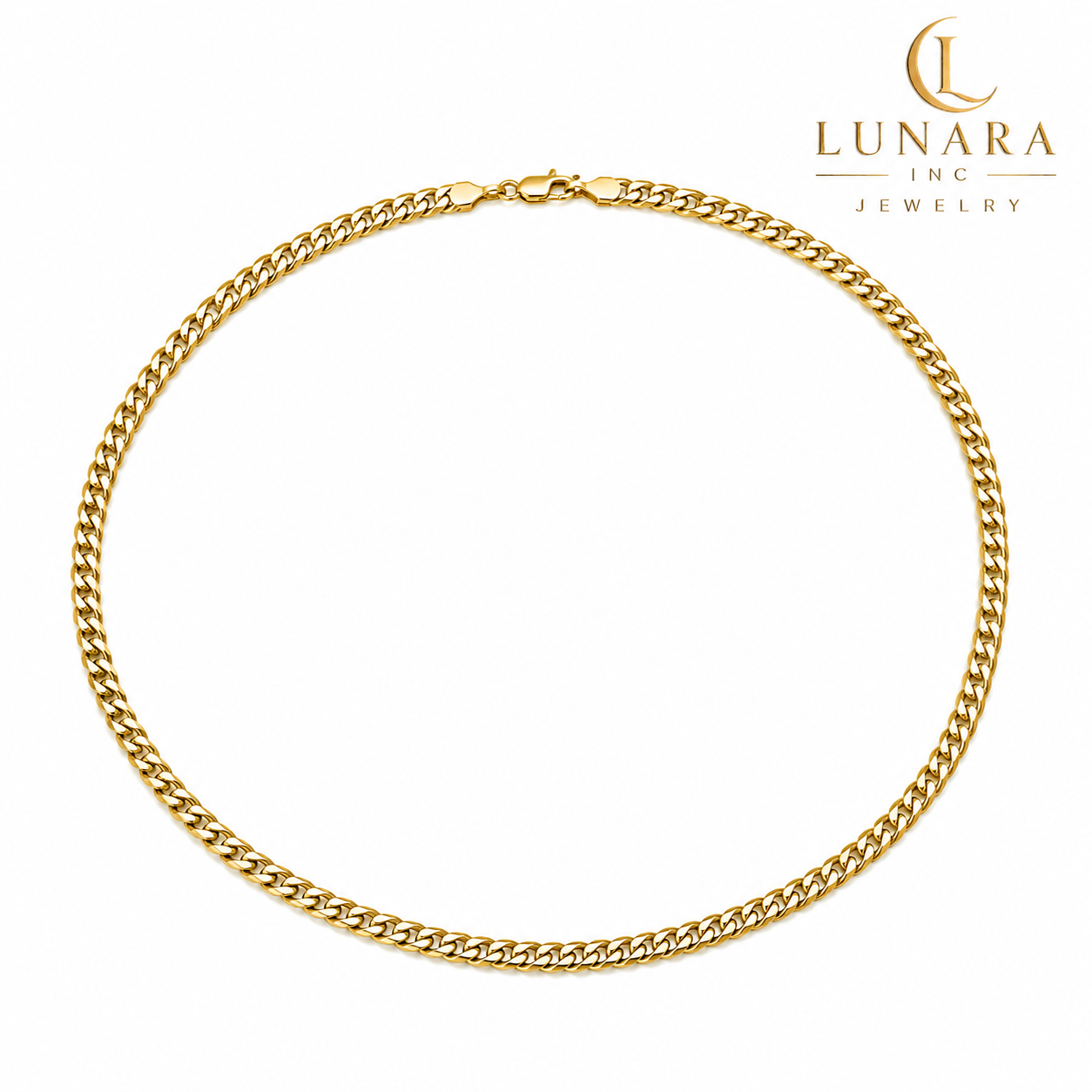 5mm Gold Cuban Link Chain Necklace – Classic Unisex Chain – Stylish Everyday Jewelry