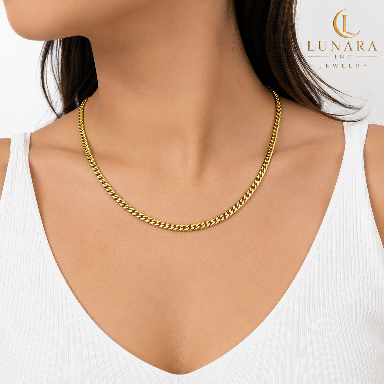 5mm Gold Cuban Link Chain Necklace – Classic Unisex Chain – Stylish Everyday Jewelry