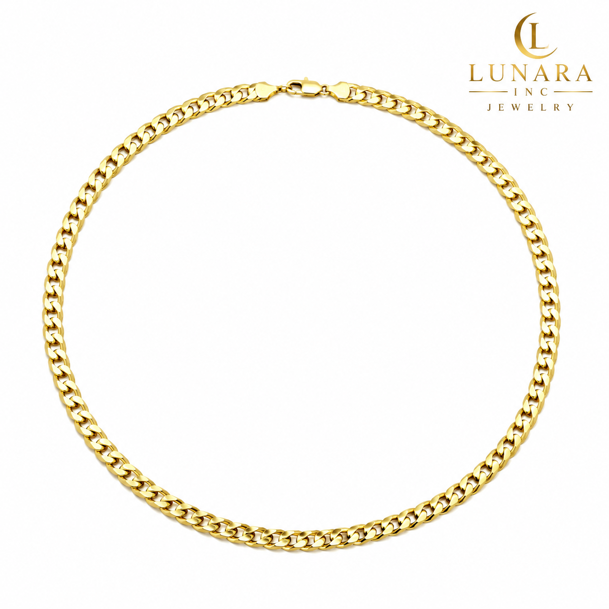 5mm Gold Cuban Link Chain Necklace 18 Inches – Classic Unisex Jewelry