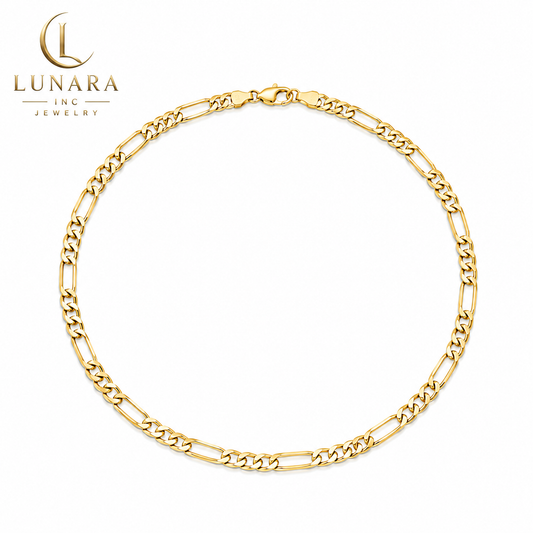 14K Gold Figaro Chain Necklace 5mm – 22 Inches | Classic Men’s & Women’s Necklace