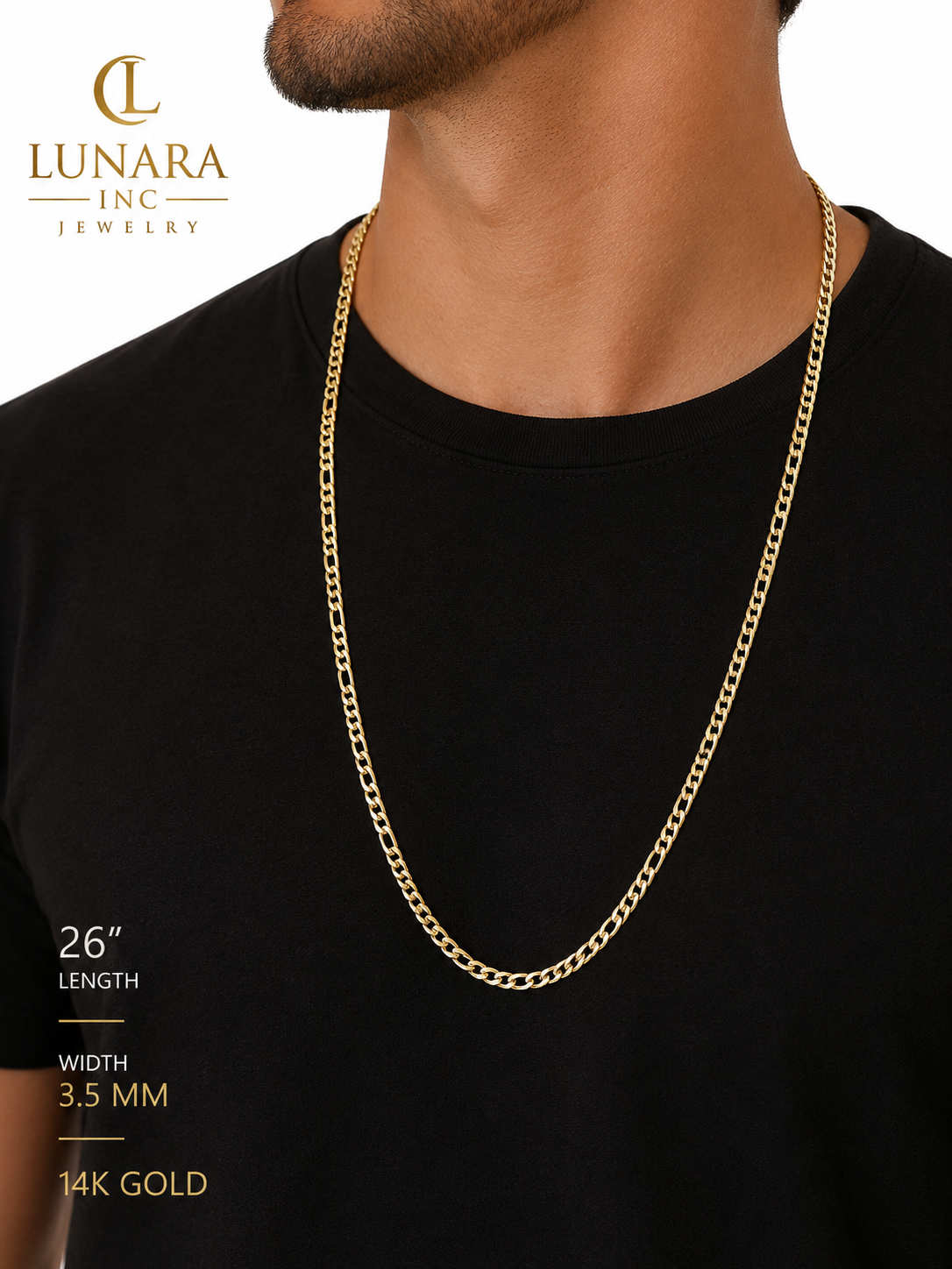 18K Gold Figaro Chain Necklace