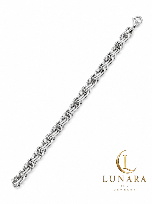 Silver Byzantine Link Bracelet – Stainless Steel