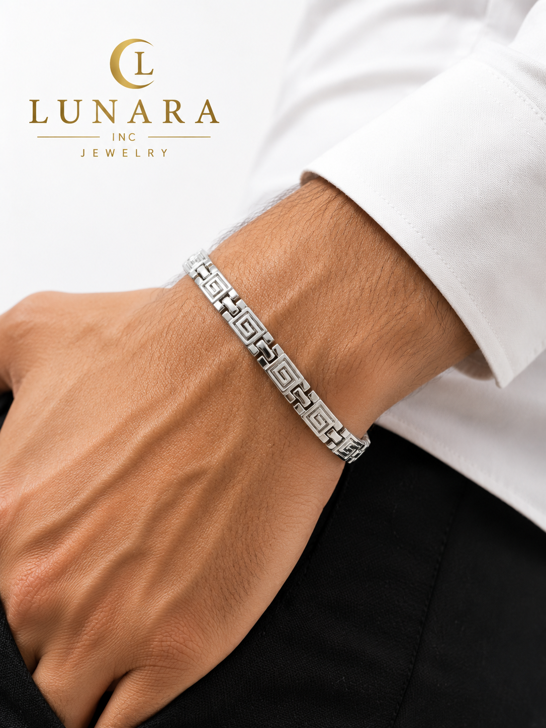 Silver Greek Key Bracelet