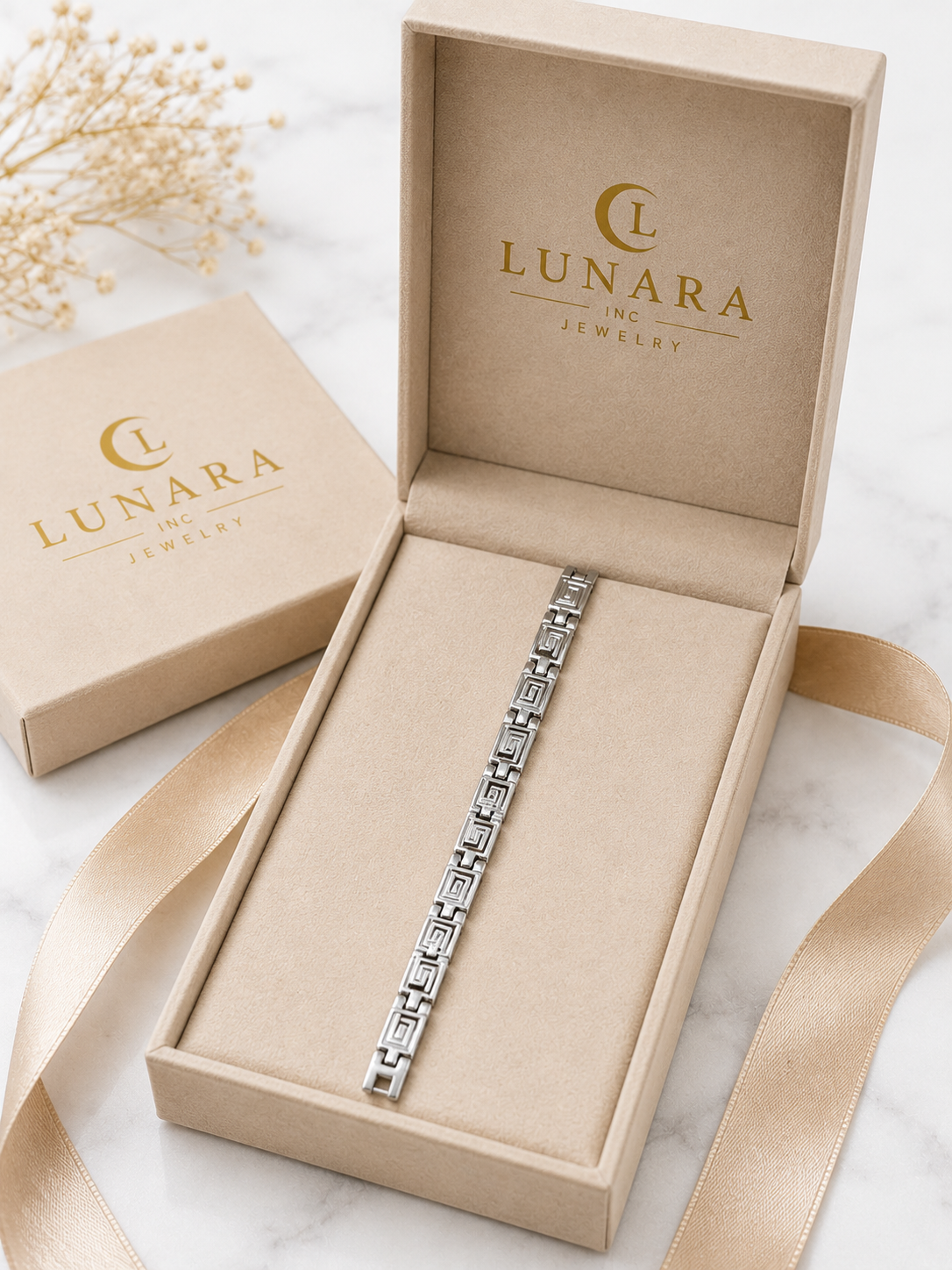 Silver Greek Key Bracelet