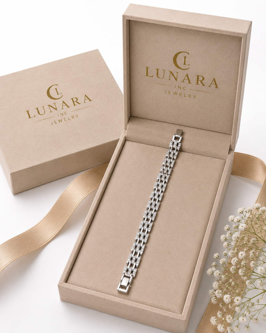 Silver Multi-Link Crystal Bracelet
