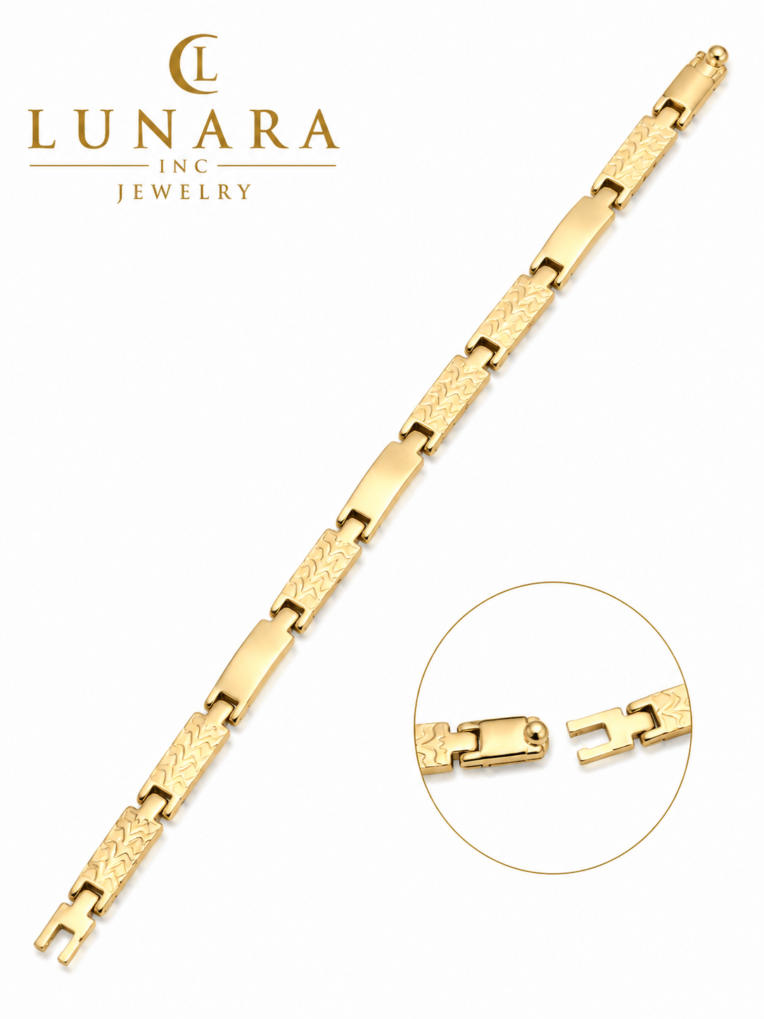 Gold Engravable Link Bracelet