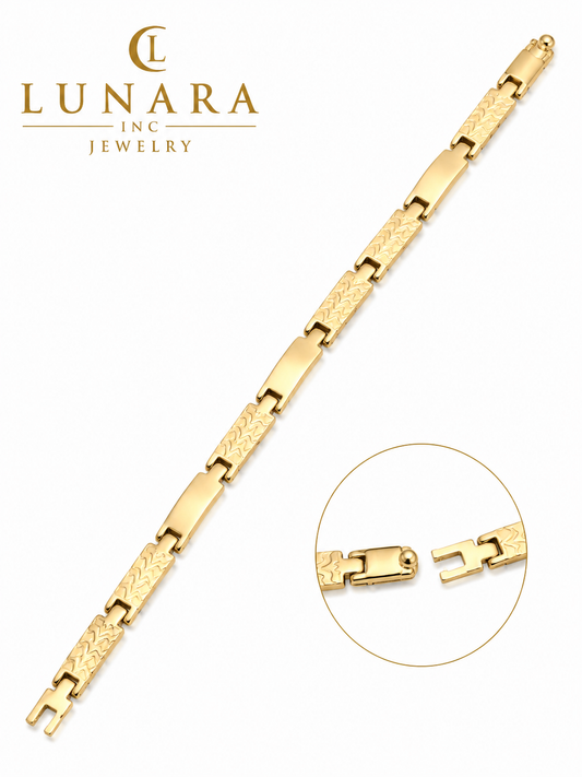 Gold Engravable Link Bracelet