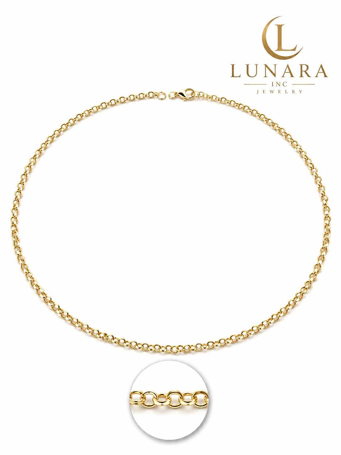 14K Gold Rolo Chain Necklace – Minimalist Everyday Necklace