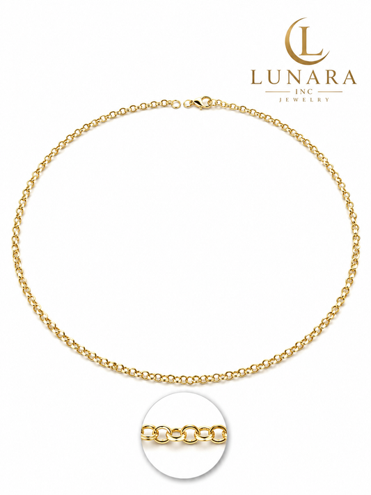 14K Gold Rolo Chain Necklace – Minimalist Everyday Necklace