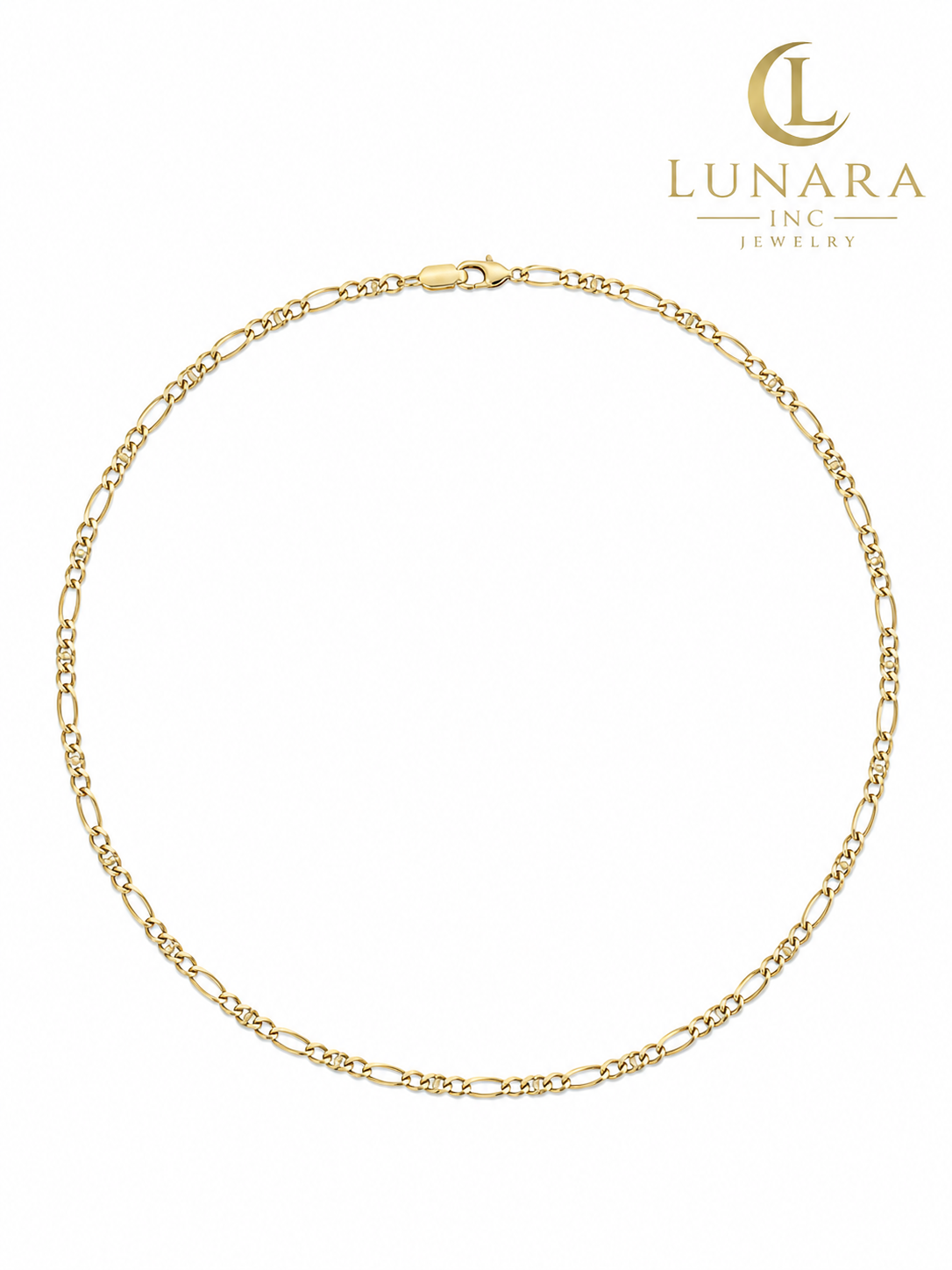 14K Gold Delicate Figaro Chain Necklace – Minimalist Everyday Necklace for Women