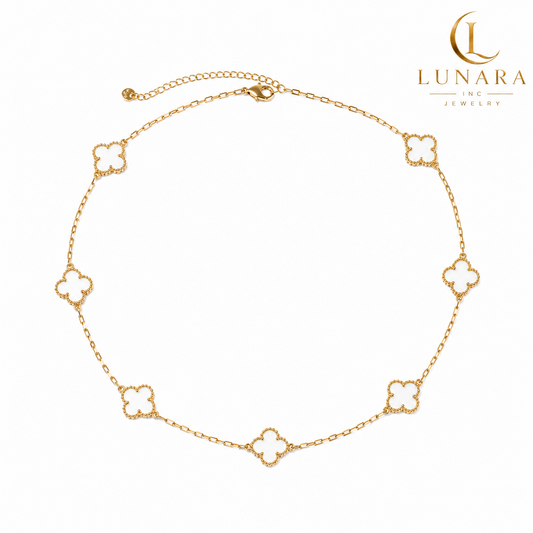 Lunara 7 Clover Mother of Pearl Gold Necklace