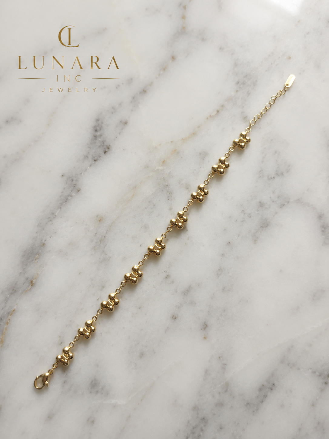 Golden Butterfly Bead Bracelet