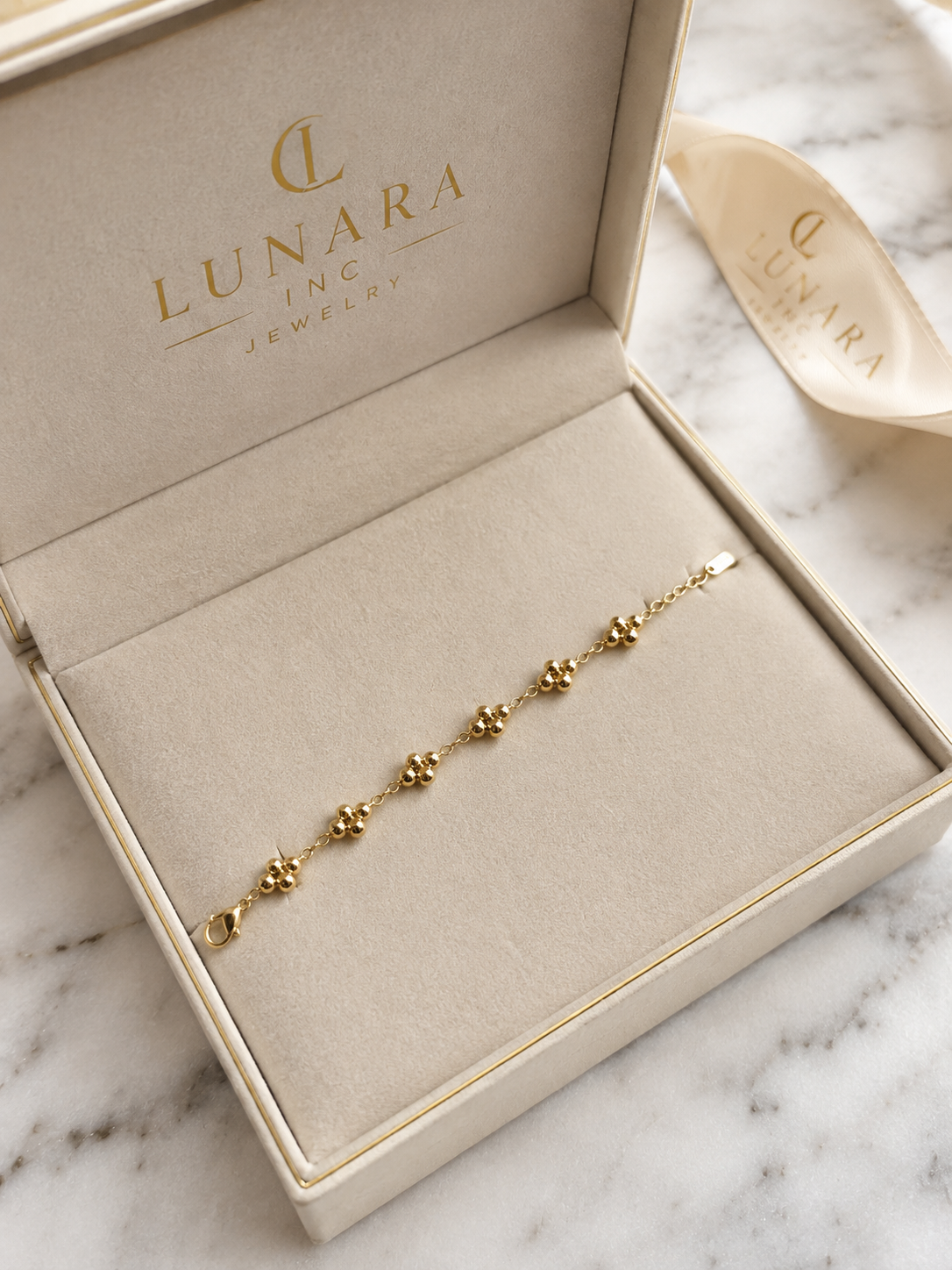 Golden Butterfly Bead Bracelet