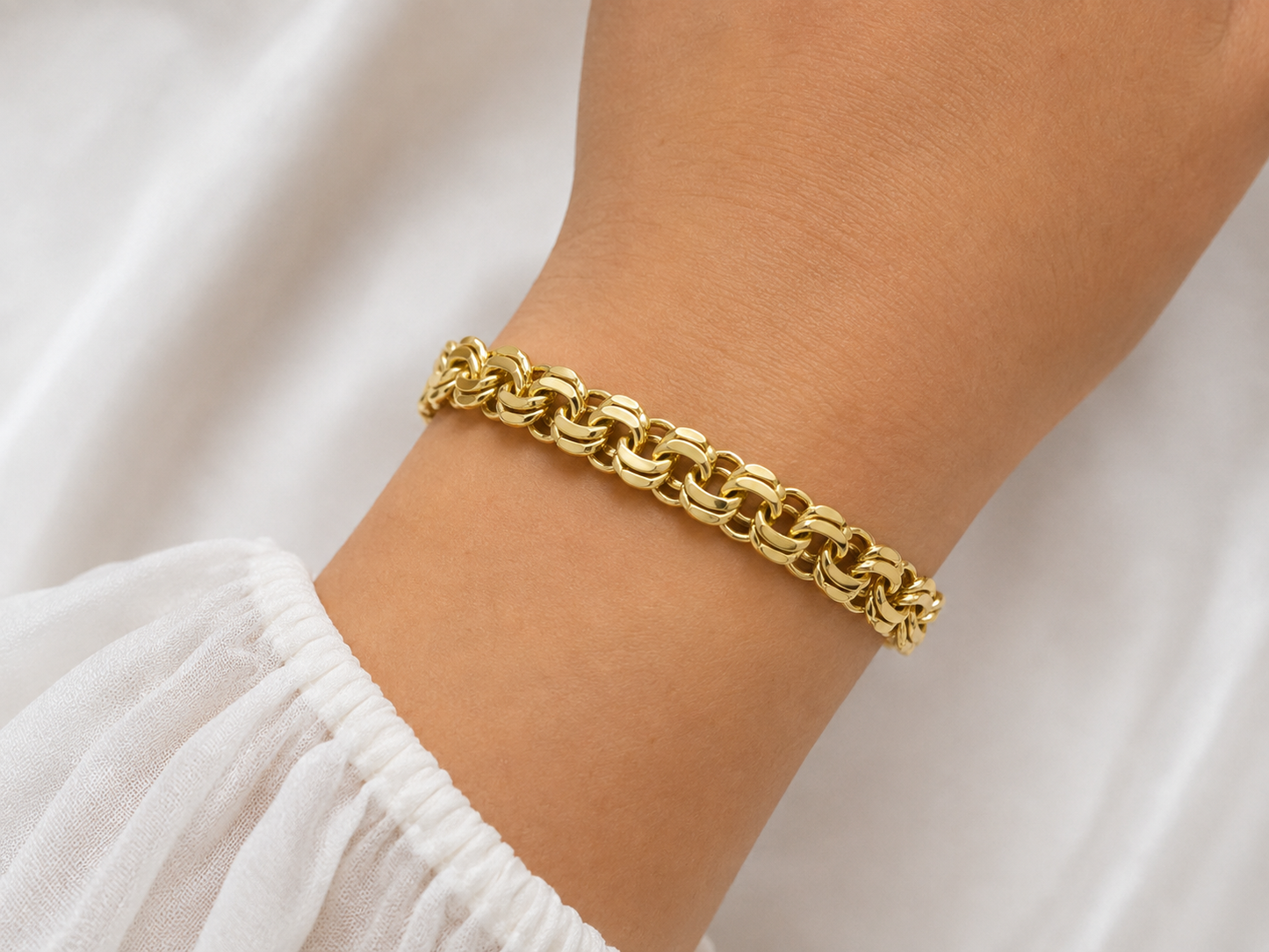 Gold Byzantine Link Bracelet