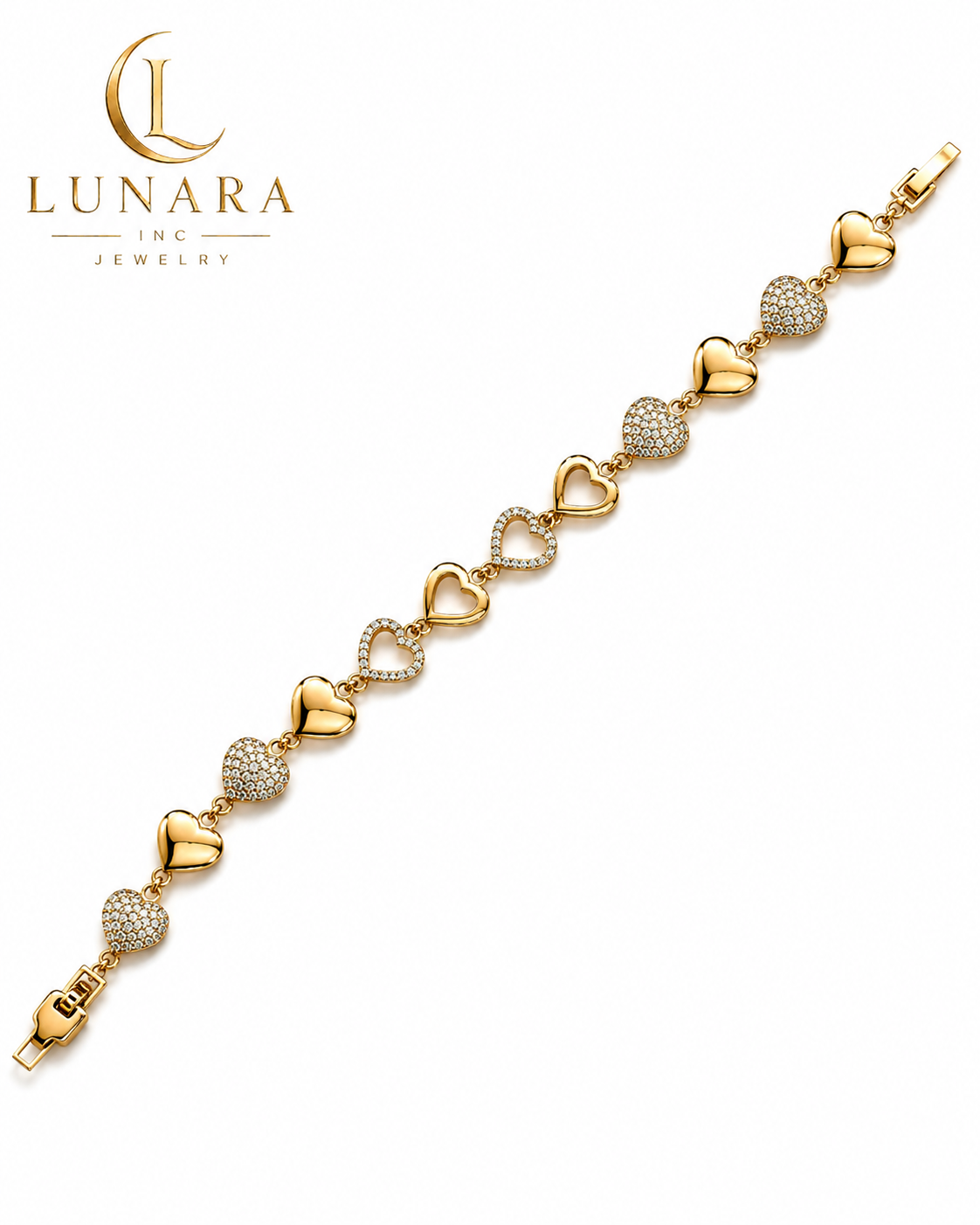 Golden Heart Link Bracelet