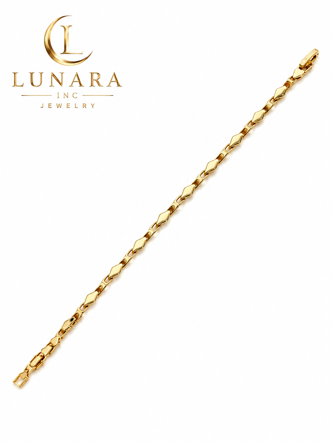 Diamond Link Gold Bracelet