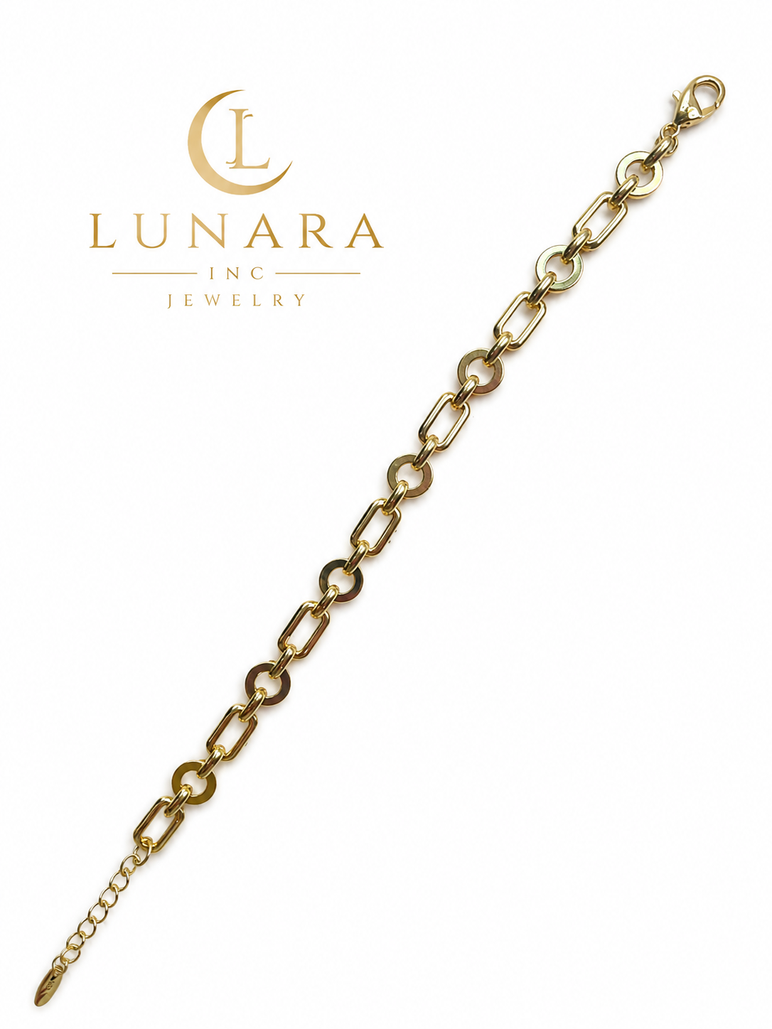 Modern Paperclip & Circle Link Bracelet