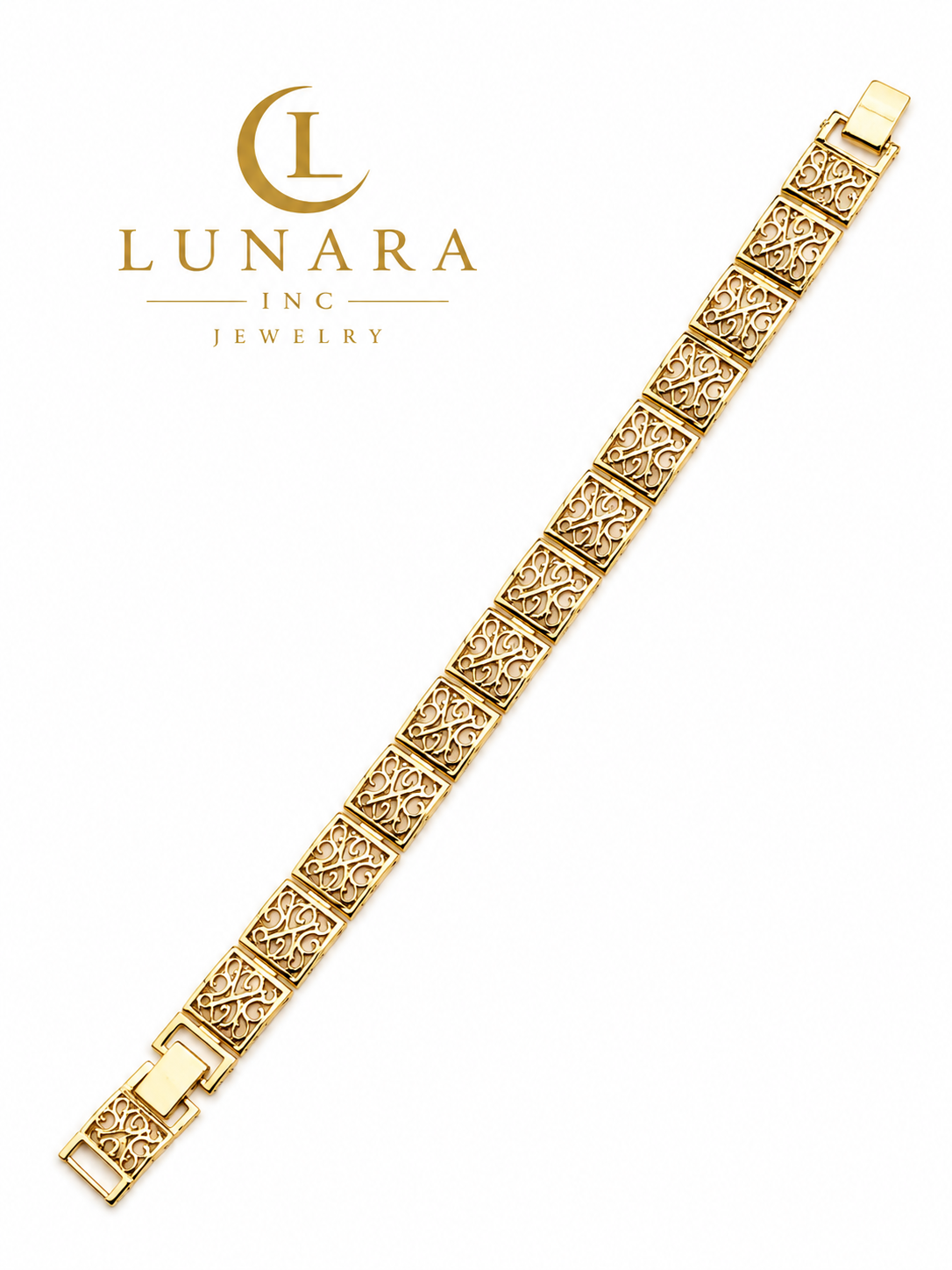 Vintage Filigree Gold Link Bracelet