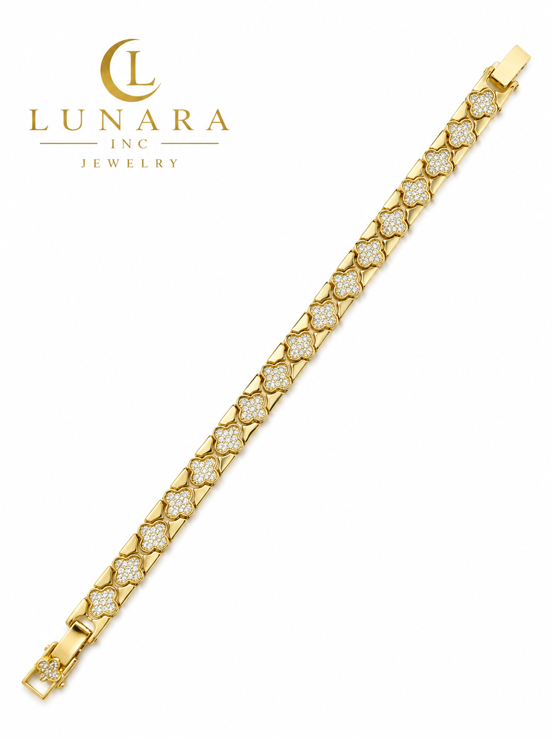 Clover Sparkle Gold Bracelet