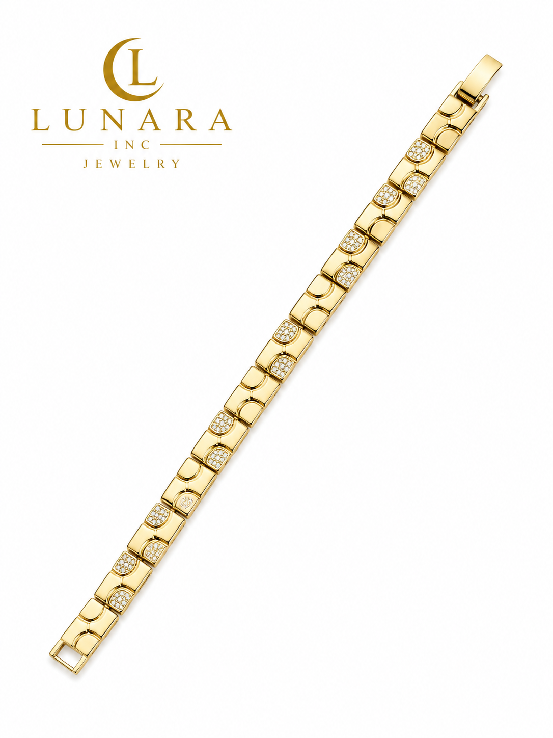 Geometric Sparkle Gold Bracelet