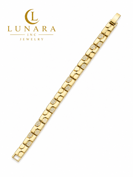 Geometric Sparkle Gold Bracelet
